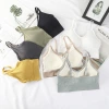 One-piece fixed cup, beautiful back, threaded wrap, strapless, comfortable, no steel ring base, sports halter bra for women Application Scenario